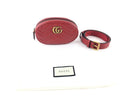 GUCCI CALFSKIN MATELASSE GG MARMONT BELT BAG RED