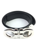 SALVATORE FERRAGAMO MEN'S GANCINI METALLIC LEATHER BELT