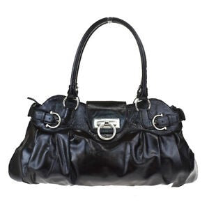 SALVATORE FERRAGAMO MARISSA GANCINI PATENT LEATHER