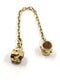 Pandora Gold Flower Safety Chain Charm 14K Yellow Gold 2.69g