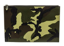 GIVENCHY GREEN CAMO LEATHER DOCUMENT CLUTCH